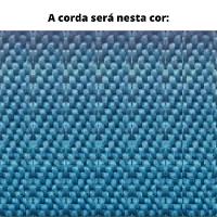 Poltrona Com Braço Mava Algodão Azul Madeira Cedro Corda Plana Poliéster Azul