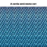 Poltrona Com Braço Saibi Algodão Azul Madeira Cedro Corda Plana Poliéster Azul - 6