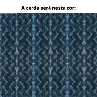 Poltrona Com Braço Luck Algodão Impermeável Azul E Branco Madeira Cedro Corda Plana Poliéster Azul