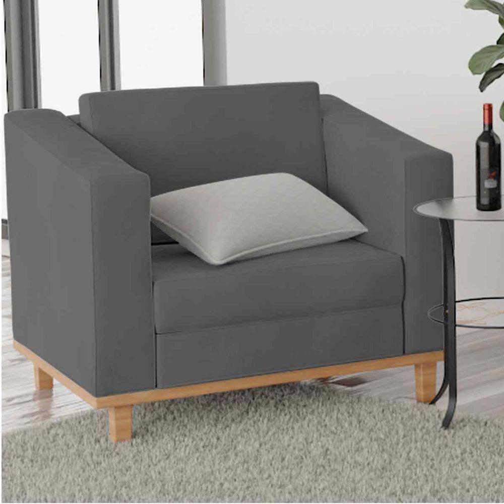 Poltrona Decorativa Europa Linho Chumbo - 6