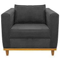 Poltrona Decorativa Europa Linho Chumbo - 5