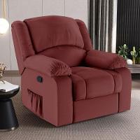 Poltrona Do Papai Reclinável Sala De Cinema Madrid Manual Pu Vermelho G23