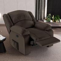 Poltrona Do Papai Reclinável Sala De Cinema Madrid Manual Pu Marrom G23 - 1