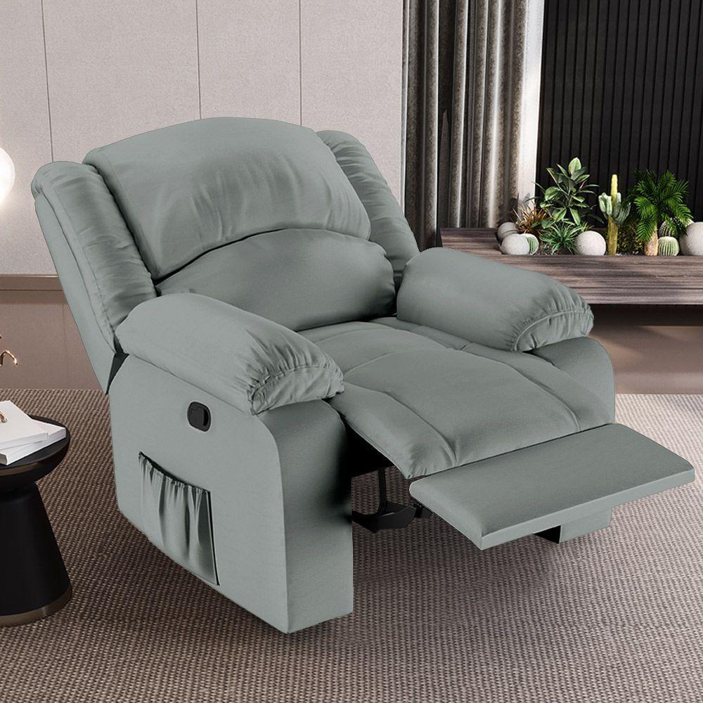 Poltrona Do Papai Reclinável Sala De Cinema Madrid Manual Pu Cinza G23 - 1