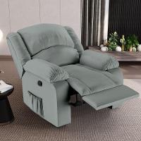 Poltrona Do Papai Reclinável Sala De Cinema Madrid Manual Pu Cinza G23 - 1