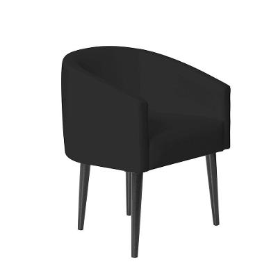 Poltrona Decorativa Sandy Moderno Para Escritório Em Courvin - Preto - Cor: Preto