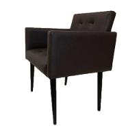 Poltrona Luca Plus Ideal Sala De Recepção Em Tecido Sintético - Marrom - Cor: Marrom - 1