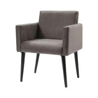 Poltrona Luca Para Sala De Recepção Em Suede - Grafite - Cor: Cinza - 1