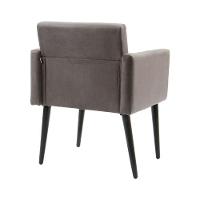 Poltrona Luca Para Sala De Recepção Em Suede - Grafite - Cor: Cinza - 5