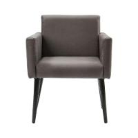 Poltrona Luca Para Sala De Recepção Em Suede - Grafite - Cor: Cinza - 7