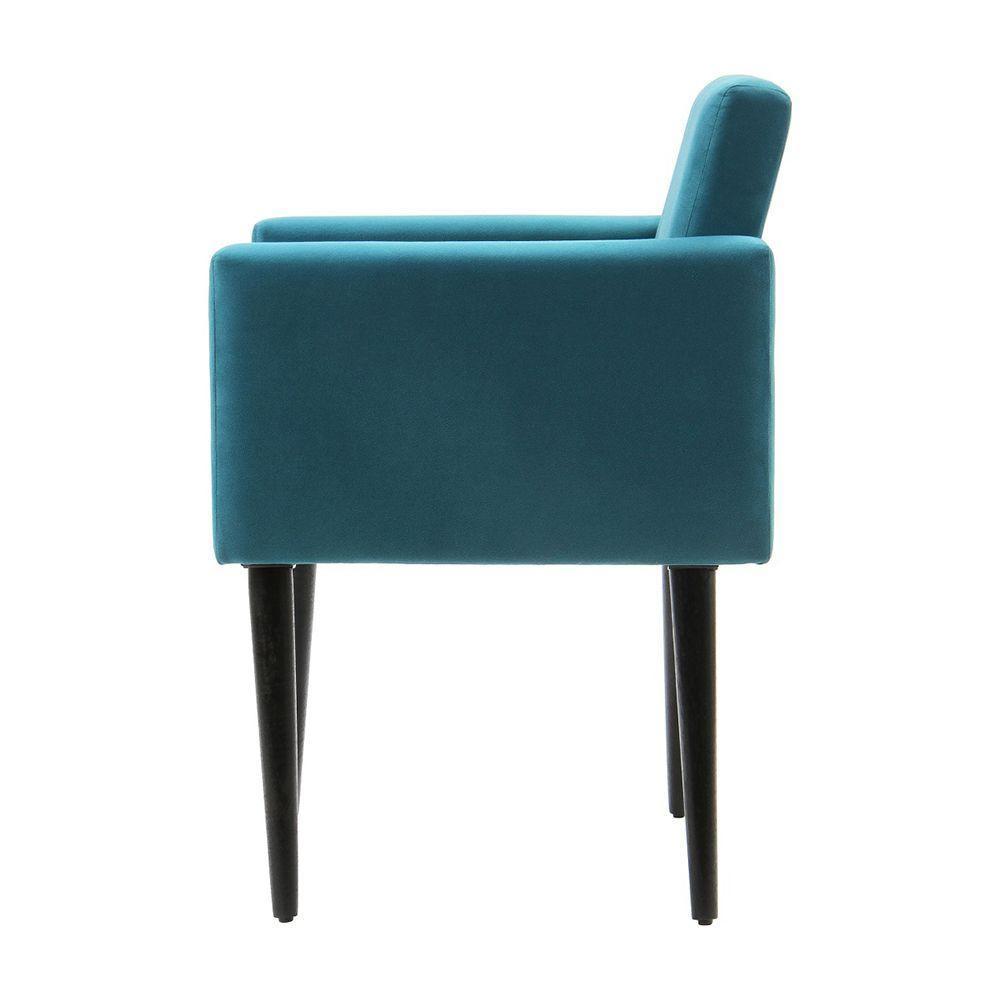 Poltrona Luca Para Sala De Recepção Em Suede - Azul Turquesa - Cor: Azul - 4