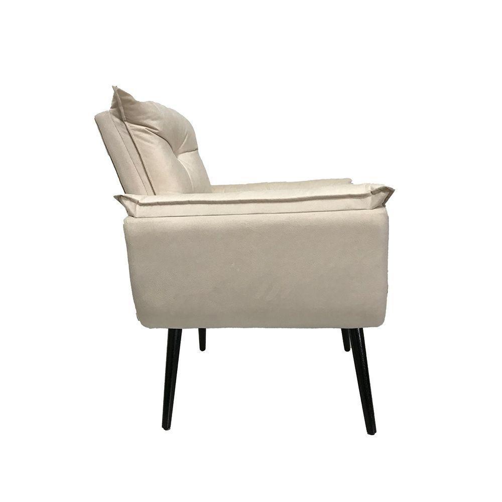 Poltrona Opala Decorativa Suede - Bege - Cor: Bege - 4