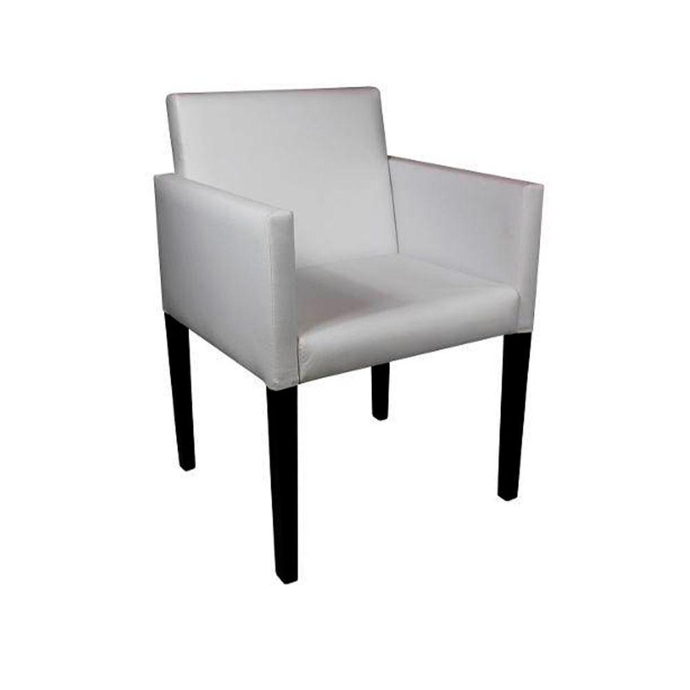 Poltrona Nina Executiva Estilo Retrô Em Tecido Sintético - Branco - Cor: Branco - 1