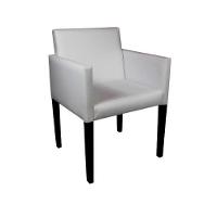 Poltrona Nina Executiva Estilo Retrô Em Tecido Sintético - Branco - Cor: Branco - 1