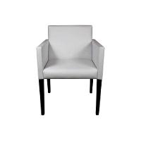 Poltrona Nina Executiva Estilo Retrô Em Tecido Sintético - Branco - Cor: Branco - 3