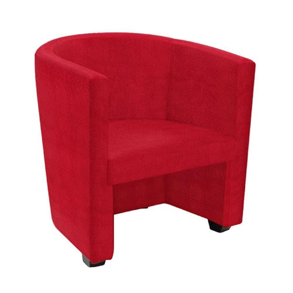 Poltrona Malta Recepção Tecido Suede - Vermelho - Cor: Vermelho - 1
