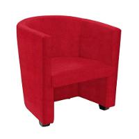 Poltrona Malta Recepção Tecido Suede - Vermelho - Cor: Vermelho - 1