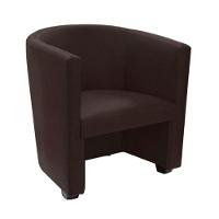 Poltrona Malta Recepção Tecido Suede - Marrom - Cor: Marrom - 1