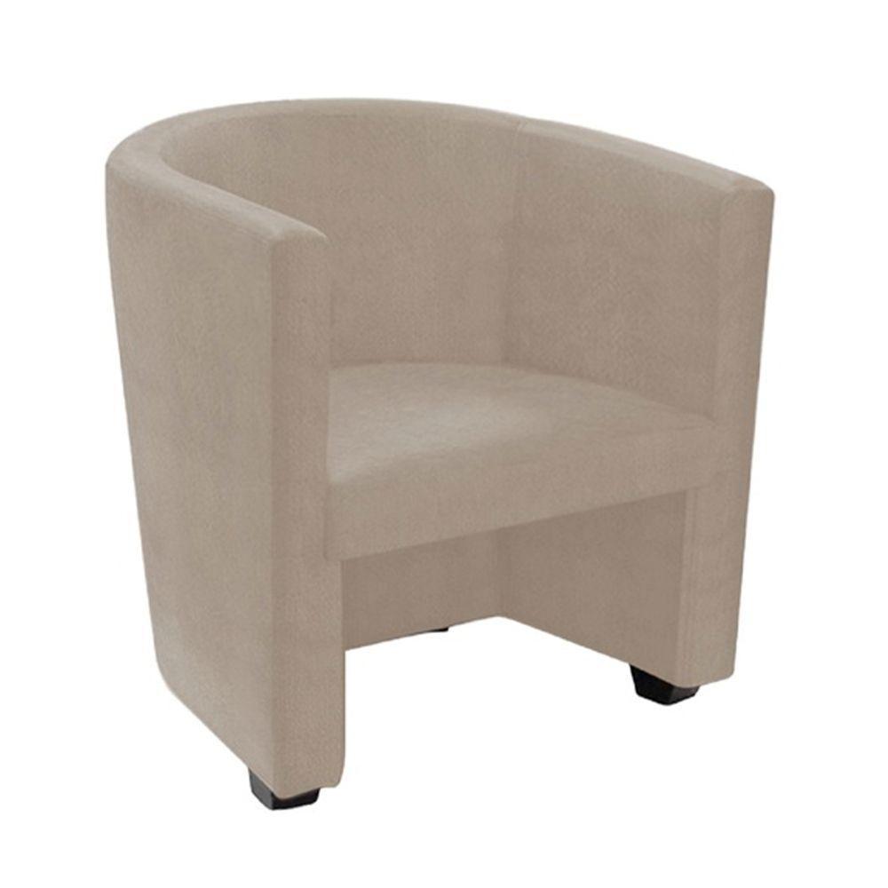 Poltrona Malta Recepção Tecido Suede - Bege - Cor: Bege - 1