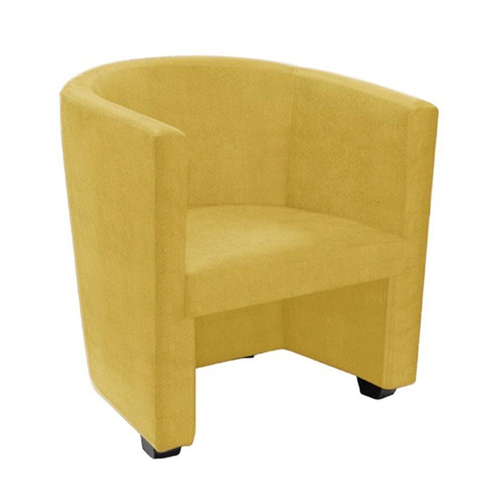 Poltrona Malta Recepção Tecido Suede - Amarelo - Cor: Amarelo - 1