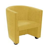Poltrona Malta Recepção Tecido Suede - Amarelo - Cor: Amarelo - 1
