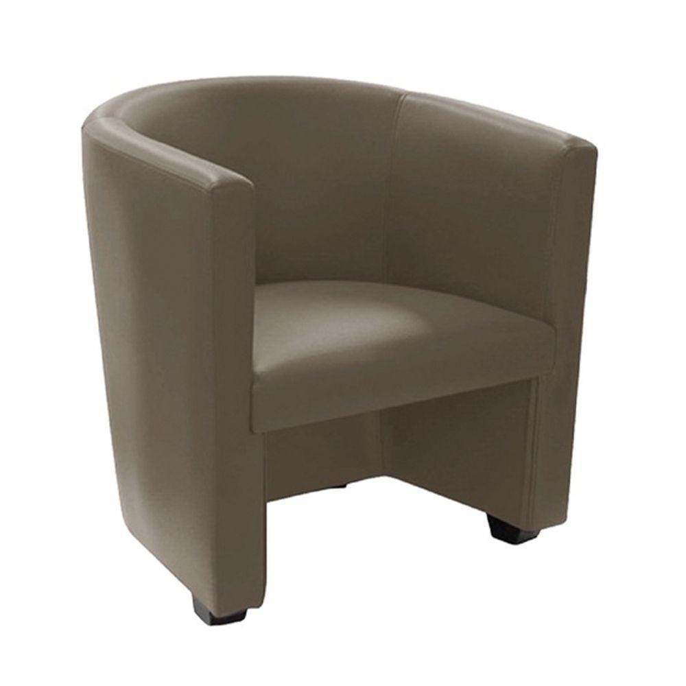 Poltrona Malta Recepção Em Tecido Sintético Sintético - Bege - Cor: Bege - 1