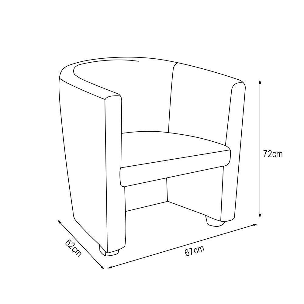 Poltrona Malta Recepção Em Tecido Sintético Sintético - Bege - Cor: Bege - 2