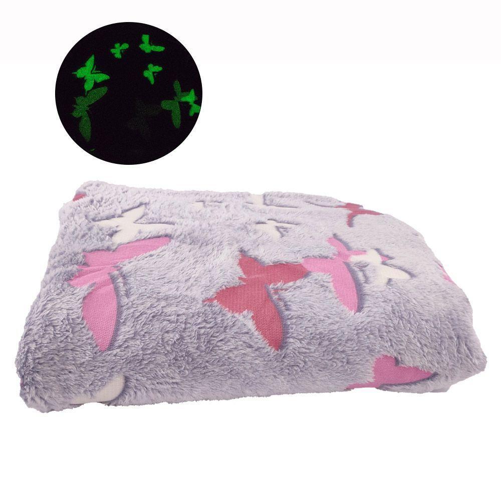 Cobertor Manta Mantinha Brilha No Escuro Infantil Aveludado - 1