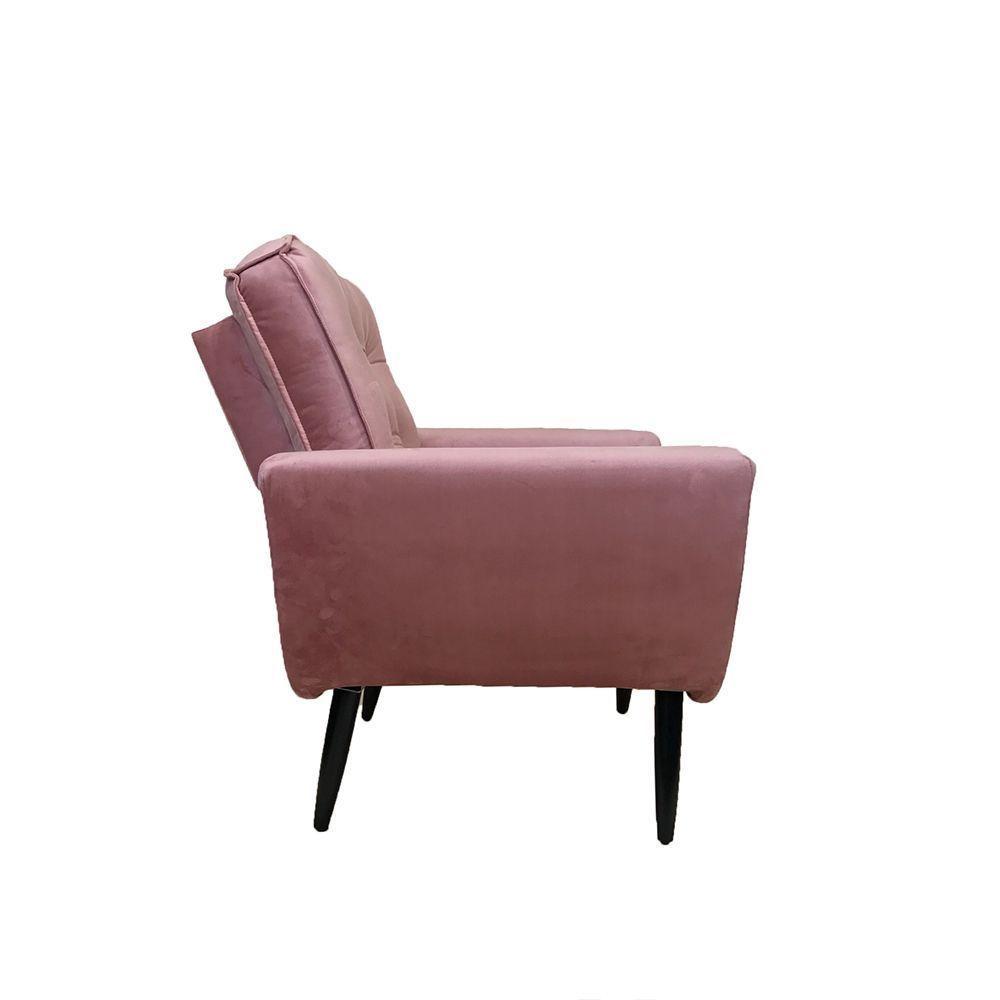 Poltrona Saturno Para Sala De Estar Quarto Escritório Tecido Suede - Rosa - Cor: Rosa - 4