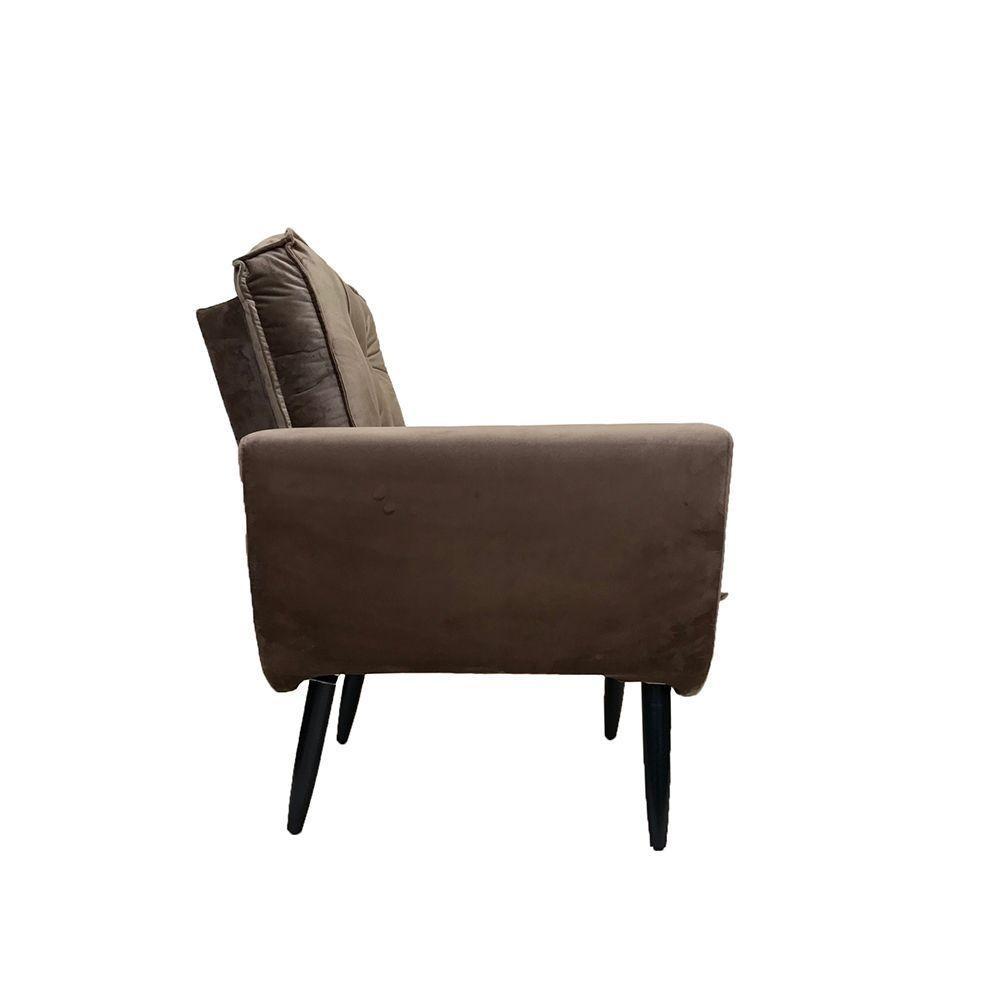 Poltrona Saturno Para Sala De Estar Quarto Escritório Tecido Suede - Marrom - Cor: Marrom - 3