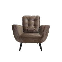 Poltrona Saturno Para Sala De Estar Quarto Escritório Tecido Suede - Marrom - Cor: Marrom - 5