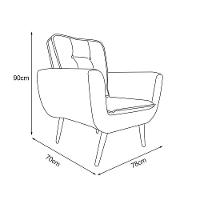 Poltrona Saturno Para Sala De Estar Quarto Escritório Tecido Suede - Cinza - Cor: Cinza - 2