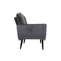 Poltrona Saturno Para Sala De Estar Quarto Escritório Tecido Suede - Cinza - Cor: Cinza - 4