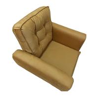 Poltrona Saturno Para Sala De Estar Quarto Escritório Tecido Suede - Amarelo - Cor: Amarelo