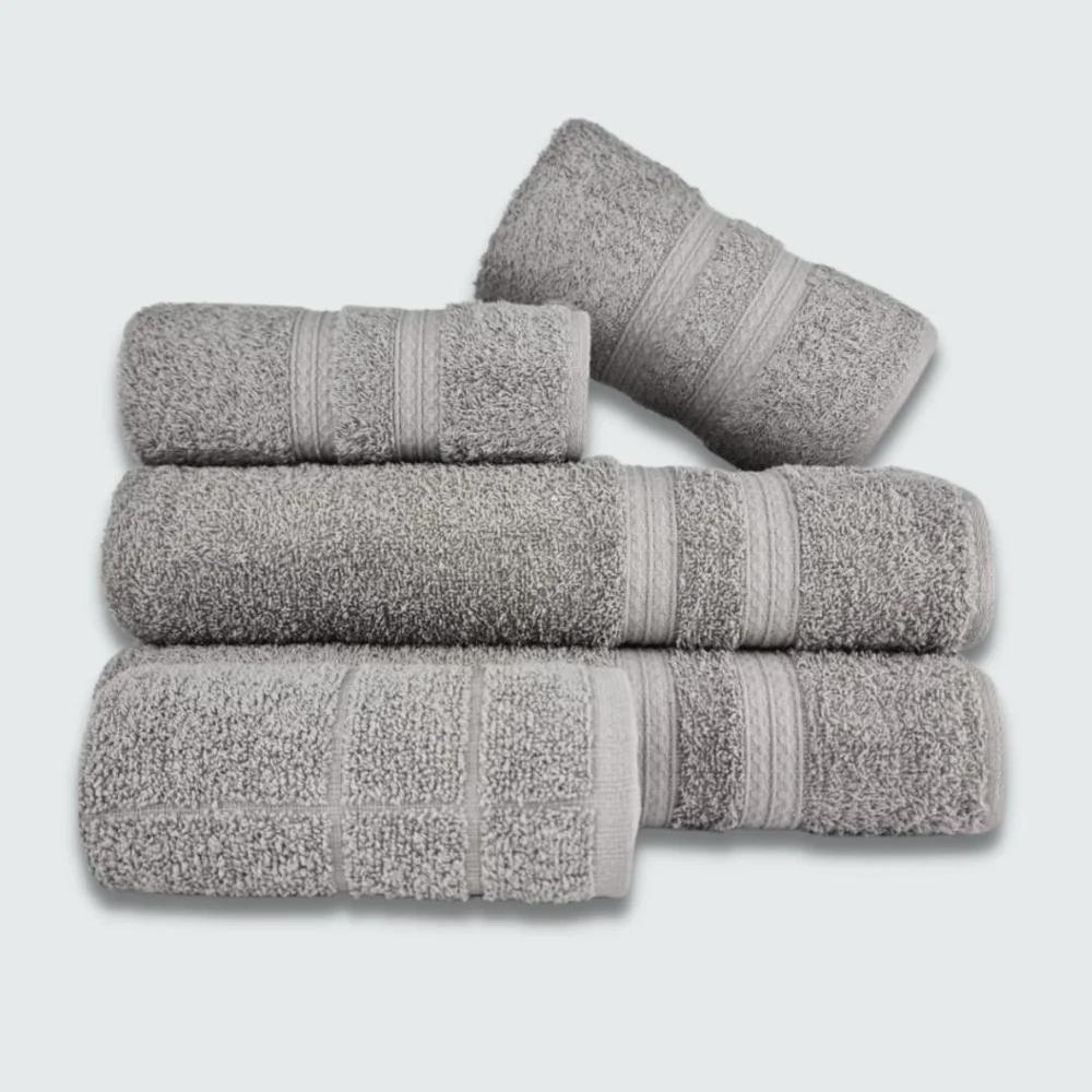 Jogo De Toalha 5 Pçs Gigante Felpuda Lisboa Cinza - 2