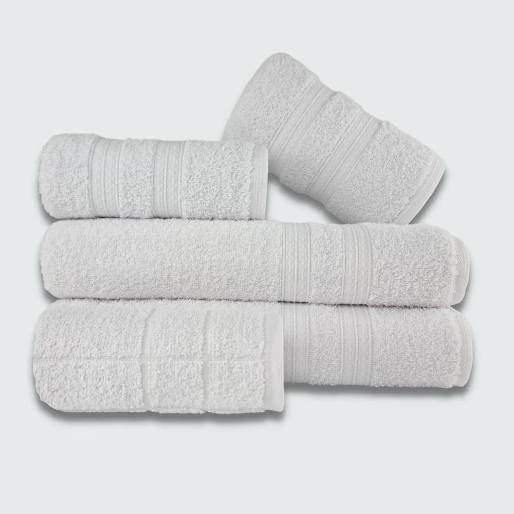 Jogo De Toalha 5 Pçs Gigante Felpuda Lisboa Branco - 1