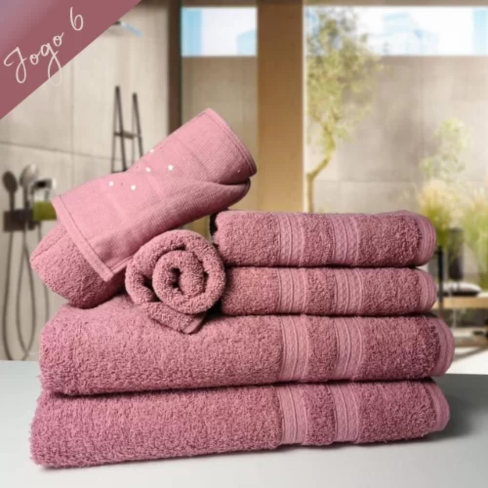 Jogo De Toalha 6 Pçs Gigante Felpuda Lisboa Rose - 9