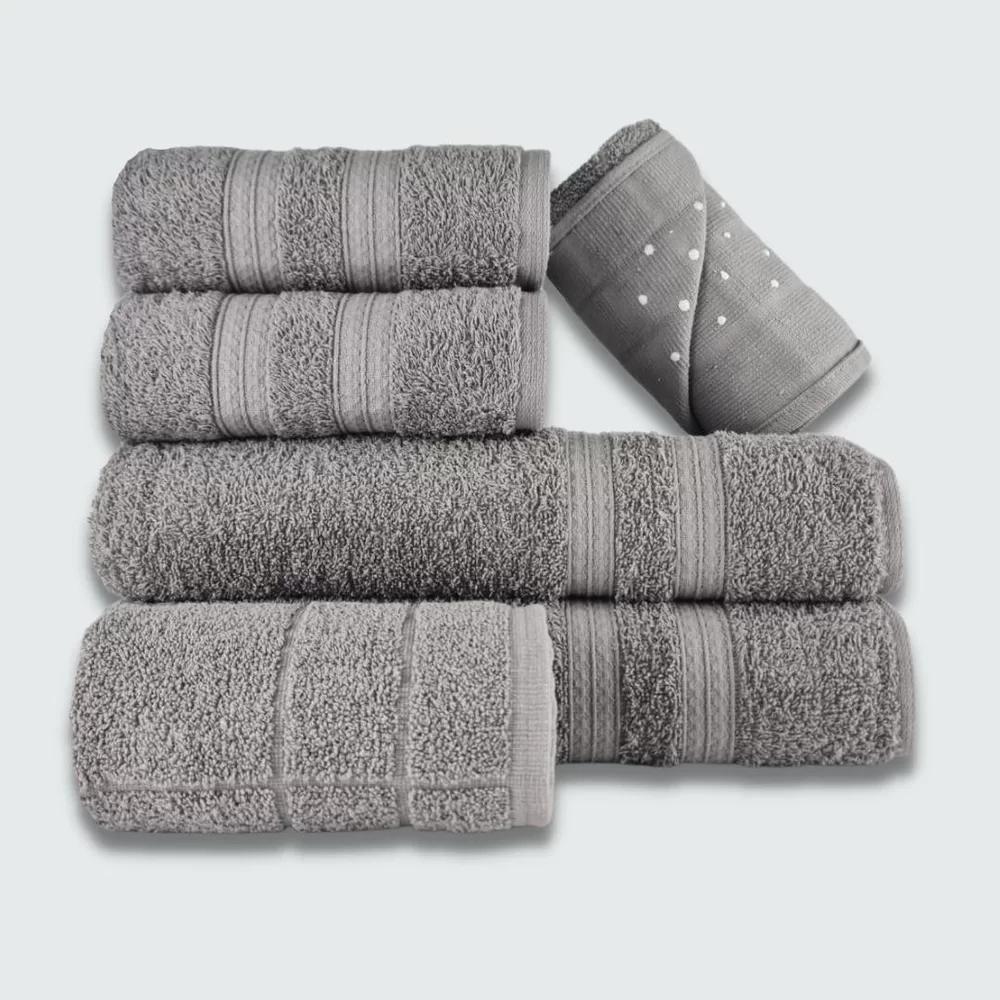 Jogo De Toalha 6 Pçs Gigante Felpuda Lisboa Cinza - 1