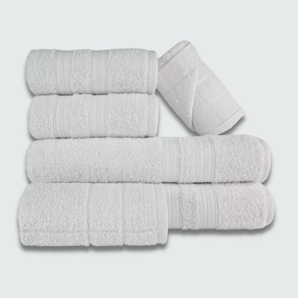 Jogo De Toalha 6 Pçs Gigante Felpuda Lisboa Branco - 1