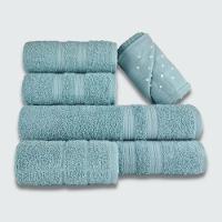 Jogo De Toalha 6 Pçs Gigante Felpuda Lisboa Verde Aqua