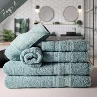 Jogo De Toalha 6 Pçs Gigante Felpuda Lisboa Verde Aqua - 7