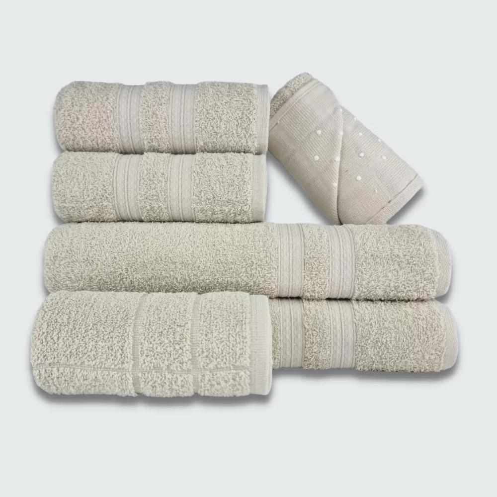 Jogo De Toalha 6 Pçs Gigante Felpuda Lisboa Bege - 1