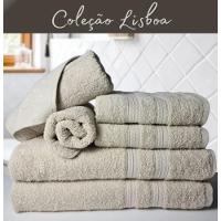 Jogo De Toalha 6 Pçs Gigante Felpuda Lisboa Bege - 7