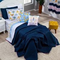 Kit Cobre Leito Borboletas Dupla Face Solteiro 05 Peças