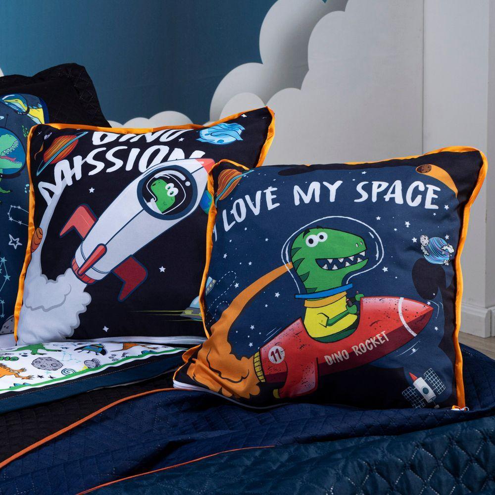 Kit Cobre Leito Astrodino Dupla Face Casal Padrão 07 Peças - 2