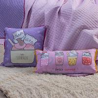 Kit Cobre Leito Gatinhos Dupla Face Casal Padrão 07 Peças - 2