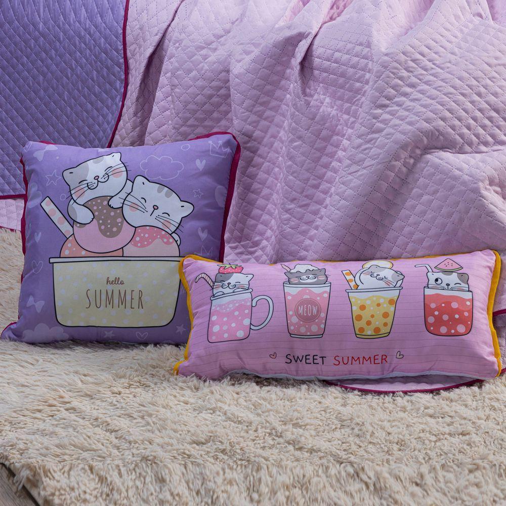 Kit Cobre Leito Gatinhos Dupla Face Solteiro 05 Peças - 2