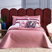 Kit Cobre Leito Katrien Rosê Dupla Face Queen 07 Peças - 1