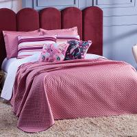 Kit Cobre Leito Katrien Rosê Dupla Face Queen 07 Peças - 5