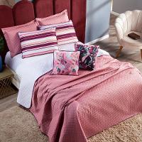 Kit Cobre Leito Katrien Rosê Dupla Face Queen 07 Peças - 6